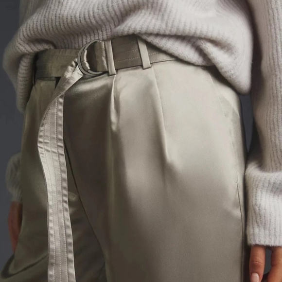 Maeve by Anthropologie Champagne Satin Jogger Pants - Picture 4 of 13